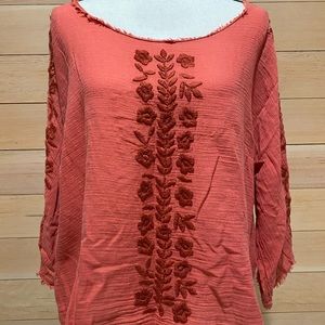 Beautiful gauze embroidered top